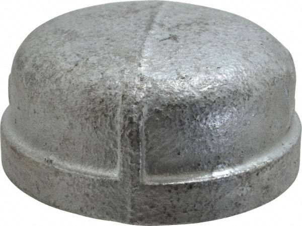 B&K Mueller - Class 150, 2" Galvanized Pipe End Cap - Threaded, Malleable Iron - Apex Tool & Supply