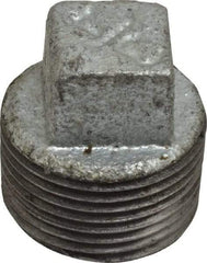 B&K Mueller - Class 150, 3/4" Galvanized Pipe Square Plug - Threaded, Malleable Iron - Apex Tool & Supply