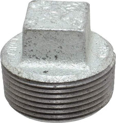 B&K Mueller - Class 150, 1-1/4" Galvanized Pipe Square Plug - Threaded, Malleable Iron - Apex Tool & Supply