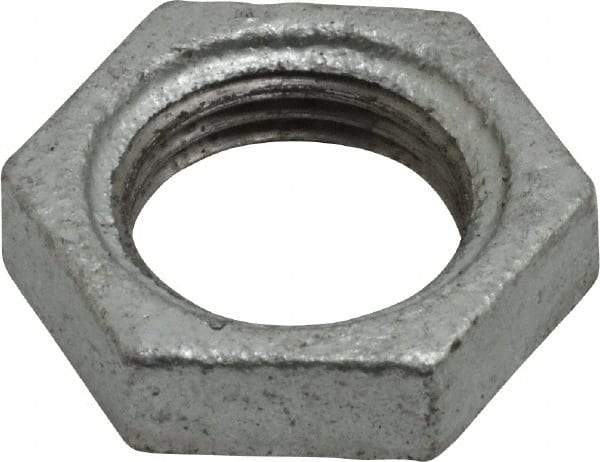 B&K Mueller - Class 150, 1/2" Galvanized Pipe Hex Locknut - Threaded, Malleable Iron - Apex Tool & Supply