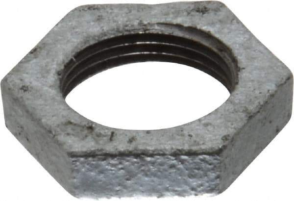 B&K Mueller - Class 150, 3/4" Galvanized Pipe Hex Locknut - Threaded, Malleable Iron - Apex Tool & Supply