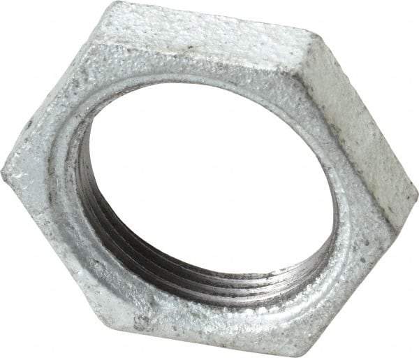 B&K Mueller - Class 150, 1-1/4" Galvanized Pipe Hex Locknut - Threaded, Malleable Iron - Apex Tool & Supply