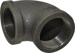 Value Collection - Size 1-1/2", Class 150, Malleable Iron Black Pipe 90° Elbow - 150 psi, Threaded End Connection - Apex Tool & Supply