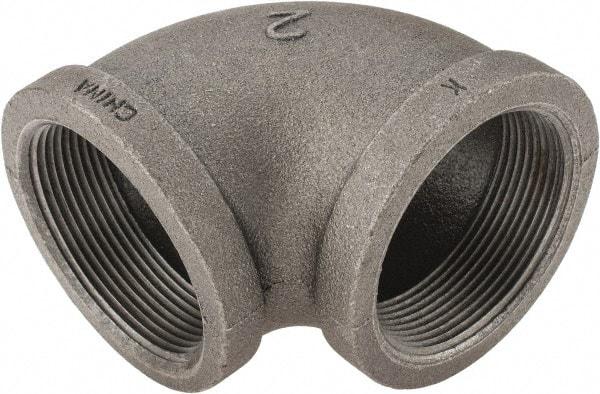 Value Collection - Size 2", Class 150, Malleable Iron Black Pipe 90° Elbow - 150 psi, Threaded End Connection - Apex Tool & Supply