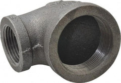 B&K Mueller - Size 1-1/2 x 1", Class 150, Malleable Iron Black Pipe 90° Reducing Elbow - 150 psi, Threaded End Connection - Apex Tool & Supply