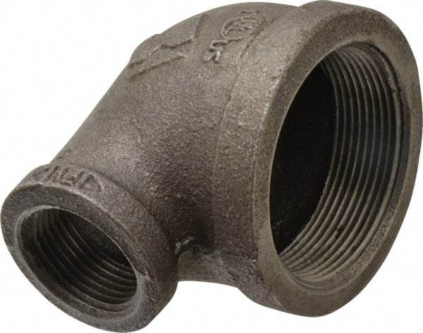 B&K Mueller - Size 2 x 1", Class 150, Malleable Iron Black Pipe 90° Reducing Elbow - 150 psi, Threaded End Connection - Apex Tool & Supply
