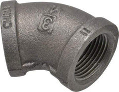 B&K Mueller - Size 3/4", Class 150, Malleable Iron Black Pipe 45° Elbow - 150 psi, Threaded End Connection - Apex Tool & Supply