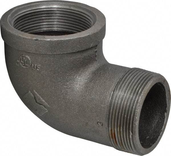 Value Collection - Size 2", Class 150, Malleable Iron Black Pipe 90° Street Elbow - 150 psi, Threaded End Connection - Apex Tool & Supply