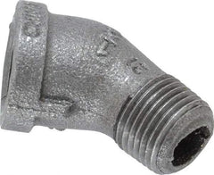 B&K Mueller - Size 1/2", Class 150, Malleable Iron Black Pipe 45° Street Elbow - 150 psi, Threaded End Connection - Apex Tool & Supply