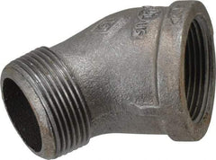 B&K Mueller - Size 1-1/4", Class 150, Malleable Iron Black Pipe 45° Street Elbow - 150 psi, Threaded End Connection - Apex Tool & Supply