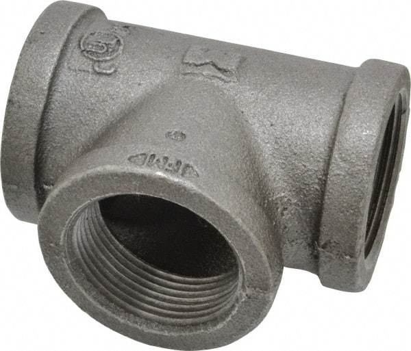 B&K Mueller - Size 1-1/4", Class 150, Malleable Iron Black Pipe Tee - 150 psi, Threaded End Connection - Apex Tool & Supply