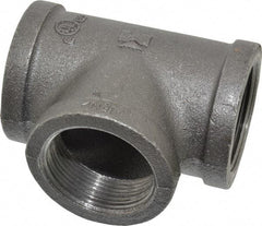 Value Collection - Size 1-1/2", Class 150, Malleable Iron Black Pipe Tee - 150 psi, Threaded End Connection - Apex Tool & Supply