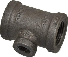 B&K Mueller - Size 3/4 x 1/4", Class 150, Malleable Iron Black Pipe Reducing Tee - 150 psi, Threaded End Connection - Apex Tool & Supply