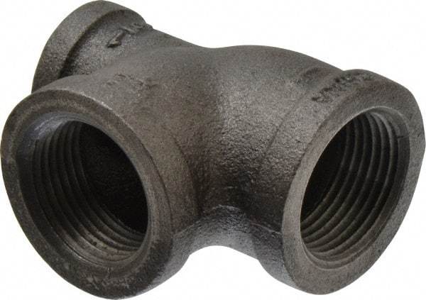 B&K Mueller - Size 1 x 1/2 x 1", Class 150, Malleable Iron Black Pipe Reducing Tee - 150 psi, Threaded End Connection - Apex Tool & Supply