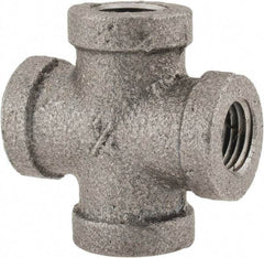B&K Mueller - Size 1/4", Class 150, Malleable Iron Black Pipe Cross - 150 psi, Threaded End Connection - Apex Tool & Supply