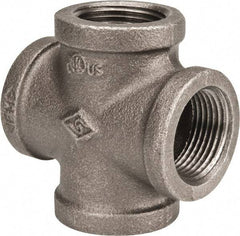 B&K Mueller - Size 1", Class 150, Malleable Iron Black Pipe Cross - 150 psi, Threaded End Connection - Apex Tool & Supply