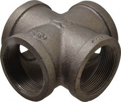 B&K Mueller - Size 2", Class 150, Malleable Iron Black Pipe Cross - 150 psi, Threaded End Connection - Apex Tool & Supply
