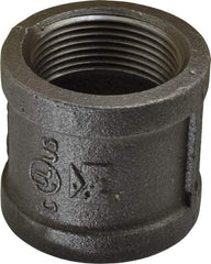 B&K Mueller - Size 1-1/4", Class 150, Malleable Iron Black Pipe Coupling - 150 psi, Threaded End Connection - Apex Tool & Supply