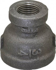 B&K Mueller - Size 3/4 x 3/8", Class 150, Malleable Iron Black Pipe Reducing Coupling - 150 psi, Threaded End Connection - Apex Tool & Supply
