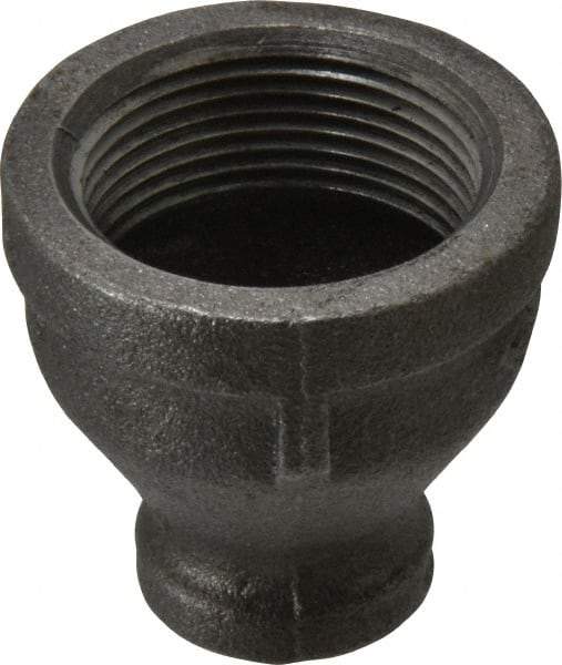 B&K Mueller - Size 1-1/4 x 1/2", Class 150, Malleable Iron Black Pipe Reducing Coupling - 150 psi, Threaded End Connection - Apex Tool & Supply