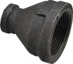 B&K Mueller - Size 1-1/2 x 1/2", Class 150, Malleable Iron Black Pipe Reducing Coupling - 150 psi, Threaded End Connection - Apex Tool & Supply
