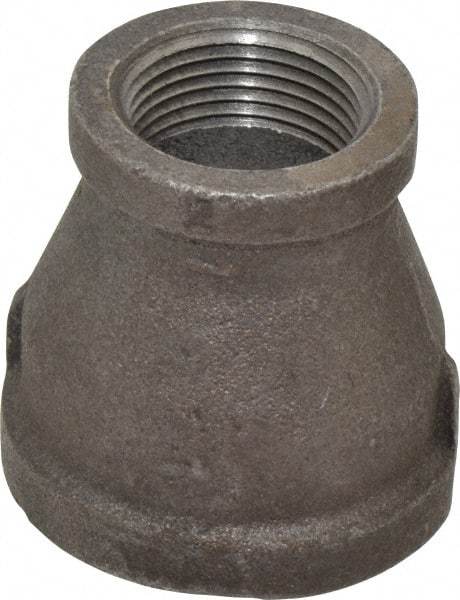 B&K Mueller - Size 1-1/2 x 1", Class 150, Malleable Iron Black Pipe Reducing Coupling - 150 psi, Threaded End Connection - Apex Tool & Supply