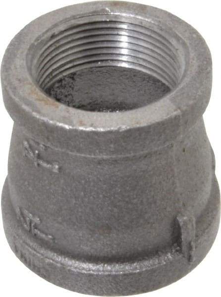 B&K Mueller - Size 1-1/2 x 1-1/4", Class 150, Malleable Iron Black Pipe Reducing Coupling - 150 psi, Threaded End Connection - Apex Tool & Supply