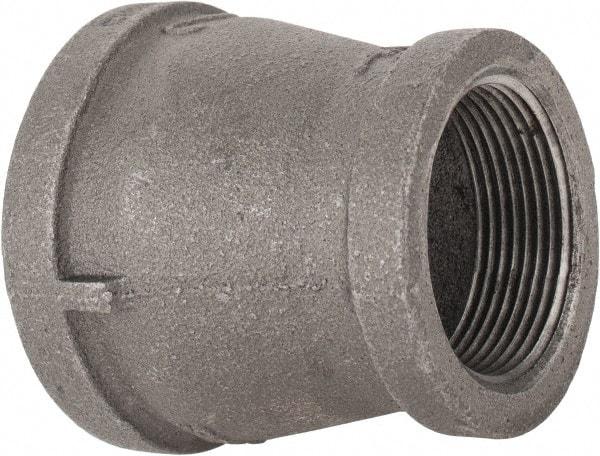 B&K Mueller - Size 2 x 1-1/2", Class 150, Malleable Iron Black Pipe Reducing Coupling - 150 psi, Threaded End Connection - Apex Tool & Supply