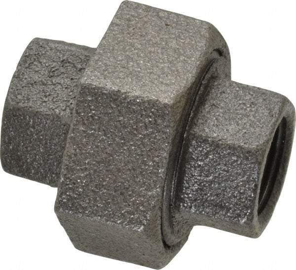 Value Collection - Size 3/8", Class 150, Malleable Iron Black Pipe Union - 150 psi, Threaded End Connection - Apex Tool & Supply
