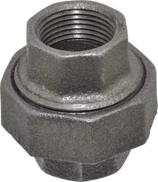 Value Collection - Size 3/4", Class 150, Malleable Iron Black Pipe Union - 150 psi, Threaded End Connection - Apex Tool & Supply