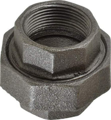 Value Collection - Size 1-1/4", Class 150, Malleable Iron Black Pipe Union - 150 psi, Threaded End Connection - Apex Tool & Supply