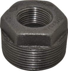 B&K Mueller - Size 1-1/2 x 3/4", Class 150, Malleable Iron Black Pipe Hex Bushing - 150 psi, Threaded End Connection - Apex Tool & Supply