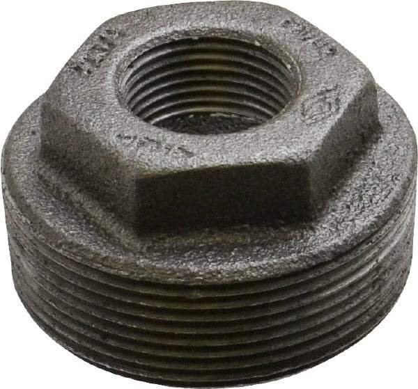 B&K Mueller - Size 2 x 3/4", Class 150, Malleable Iron Black Pipe Hex Bushing - 150 psi, Threaded End Connection - Apex Tool & Supply