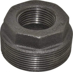 B&K Mueller - Size 2 x 1", Class 150, Malleable Iron Black Pipe Hex Bushing - 150 psi, Threaded End Connection - Apex Tool & Supply