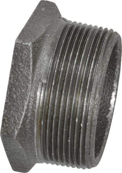 B&K Mueller - Size 2 x 1-1/4", Class 150, Malleable Iron Black Pipe Hex Bushing - 150 psi, Threaded End Connection - Apex Tool & Supply