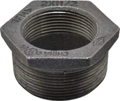 Value Collection - Size 2 x 1-1/2", Class 150, Malleable Iron Black Pipe Hex Bushing - 150 psi, Threaded End Connection - Apex Tool & Supply