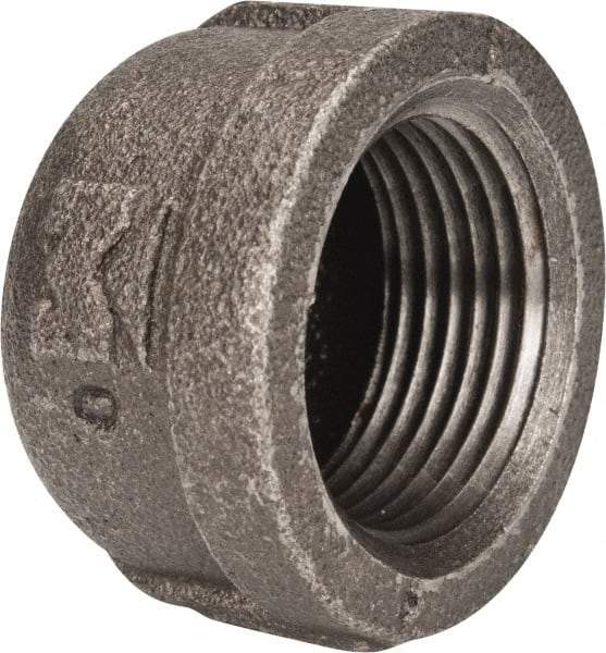 B&K Mueller - Size 1", Class 150, Malleable Iron Black Pipe End Cap - 150 psi, Threaded End Connection - Apex Tool & Supply