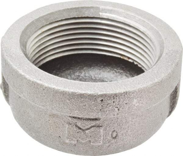 B&K Mueller - Size 1-1/2", Class 150, Malleable Iron Black Pipe End Cap - 150 psi, Threaded End Connection - Apex Tool & Supply