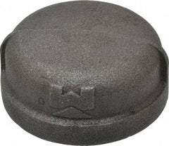 B&K Mueller - Size 2", Class 150, Malleable Iron Black Pipe End Cap - 150 psi, Threaded End Connection - Apex Tool & Supply