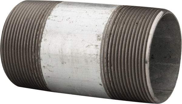 B&K Mueller - Schedule 40, 3 x 6" Galvanized Pipe Nipple - Threaded Steel - Apex Tool & Supply