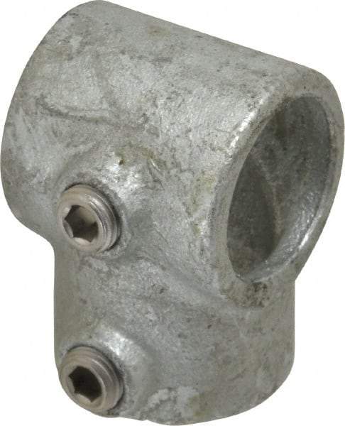 PRO-SAFE - 1" Pipe, Single Socket Tee, Malleable Iron Tee Pipe Rail Fitting - Galvanized Finish - Apex Tool & Supply