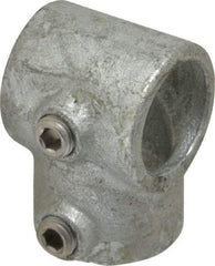 PRO-SAFE - 1" Pipe, Single Socket Tee, Malleable Iron Tee Pipe Rail Fitting - Galvanized Finish - Apex Tool & Supply