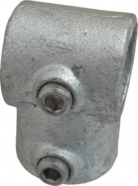 PRO-SAFE - 1-1/4" Pipe, Single Socket Tee, Malleable Iron Tee Pipe Rail Fitting - Galvanized Finish - Apex Tool & Supply