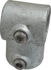 PRO-SAFE - 1-1/4" Pipe, Single Socket Tee, Malleable Iron Tee Pipe Rail Fitting - Galvanized Finish - Apex Tool & Supply
