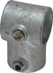 PRO-SAFE - 1-1/2" Pipe, Single Socket Tee, Malleable Iron Tee Pipe Rail Fitting - Galvanized Finish - Apex Tool & Supply