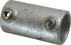 PRO-SAFE - 1-1/4" Pipe, Malleable Iron Straight Coupling Pipe Rail Fitting - Galvanized Finish - Apex Tool & Supply