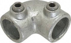 PRO-SAFE - 3/4" Pipe, 90° Elbow, Malleable Iron Elbow Pipe Rail Fitting - Galvanized Finish - Apex Tool & Supply