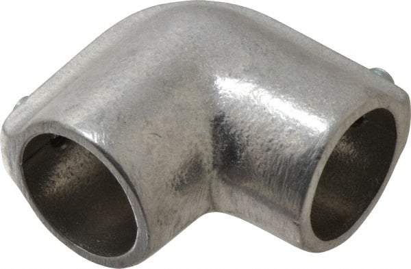 PRO-SAFE - 1" Pipe, 90° Elbow, Malleable Iron Elbow Pipe Rail Fitting - Galvanized Finish - Apex Tool & Supply