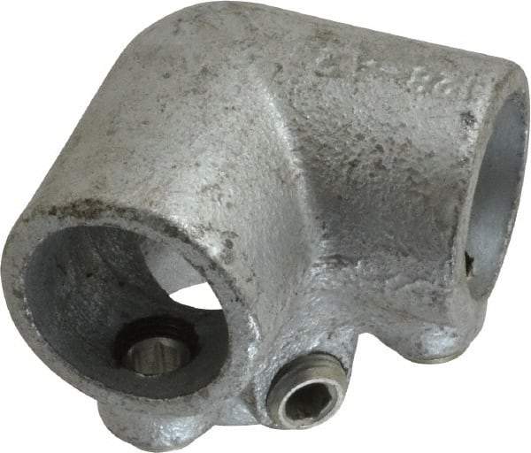PRO-SAFE - 3/4" Pipe, 90° Side Outlet Elbow, Malleable Iron Elbow Pipe Rail Fitting - Galvanized Finish - Apex Tool & Supply