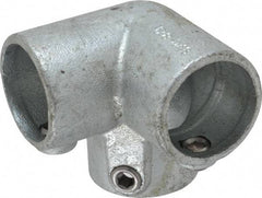 PRO-SAFE - 1-1/2" Pipe, 90° Side Outlet Elbow, Malleable Iron Elbow Pipe Rail Fitting - Galvanized Finish - Apex Tool & Supply